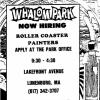 Ad poster and newspaper ad seeking painters for the Roller Coaster.  Contributed by Paul L'Ecuyer