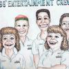 Caricatures of the entertainment crew of 1988 - by Paul L'Ecuyer.  Photo contributed by Amanda Olivet Walker