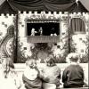 While building a larger puppet booth in Kiddieland, this portable stage was used for the shows - on the front steps to the ball room.